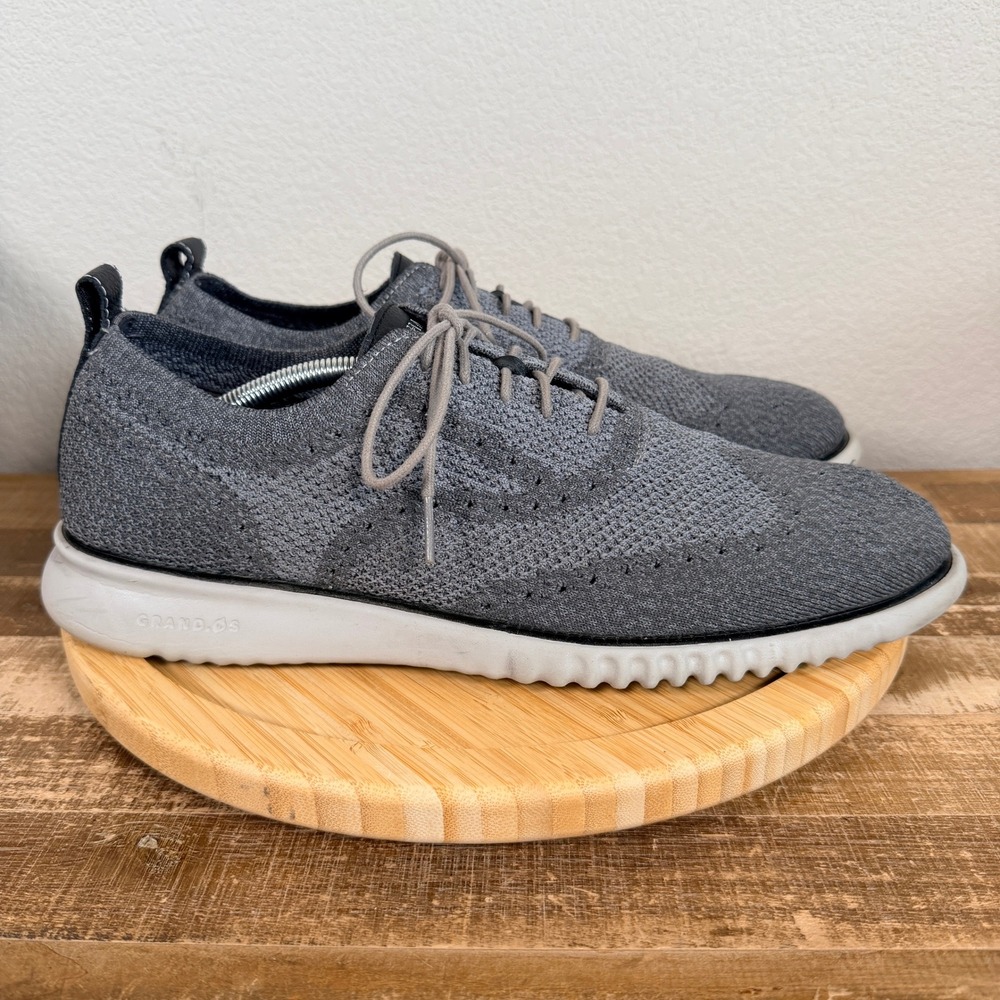 Cole Haan Zerogrand Stitchlite Wingtip Oxford Shoes Mens 13M Grey Knit C27568